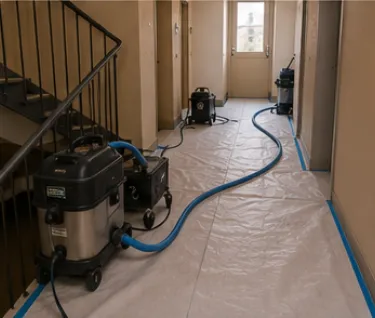 Chantier propre de r&eacute;habilitation de canalisations dans un b&acirc;timent occup&eacute;