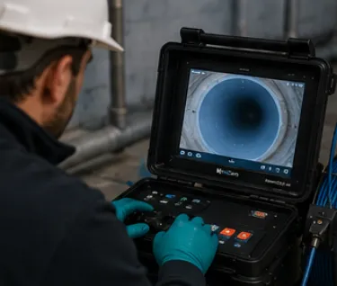 Contrôle qualité caméra après chemisage de canalisation